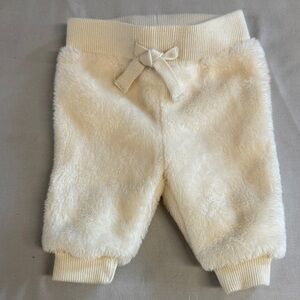 Gymboree LIKE NEW Cream plush Baby Pants with Ribbed Waist
